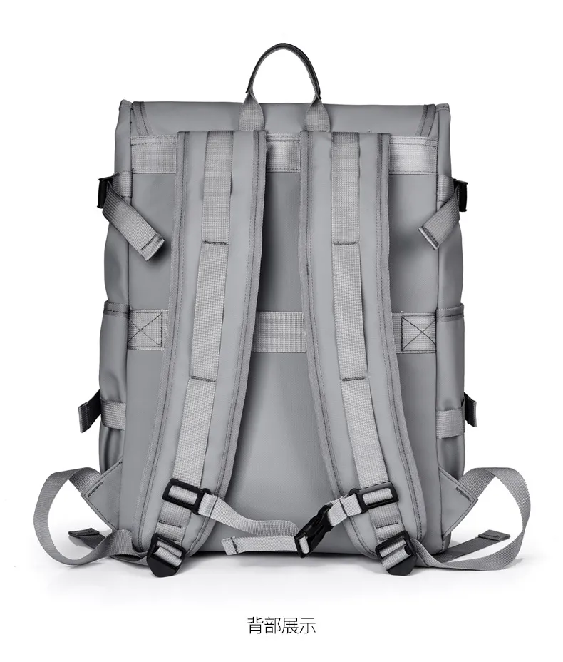 2024 New Mens Lightweight Large Capacity Business Reflective Stripe College Student School Backpack