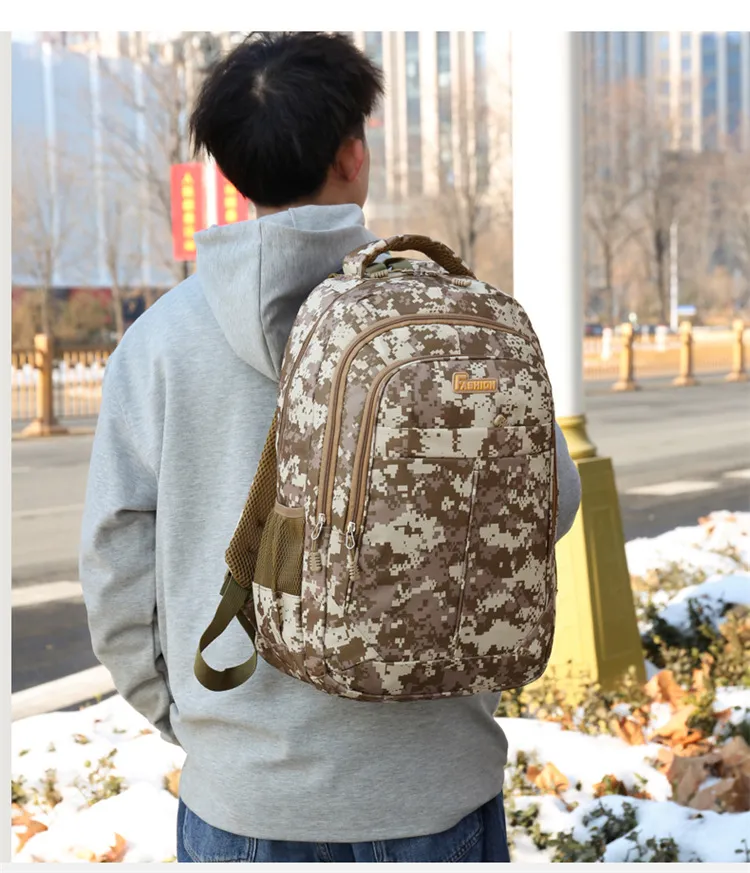 Camouflage Backpack Training Backpack Oxford Cloth Lightweight Waterproof Travel Backpack