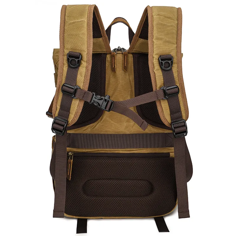 Wholesale of Shoulder Photography Bag Contrasting Waterproof Canvas DSLR Digital Bag Retro Camera Backpack