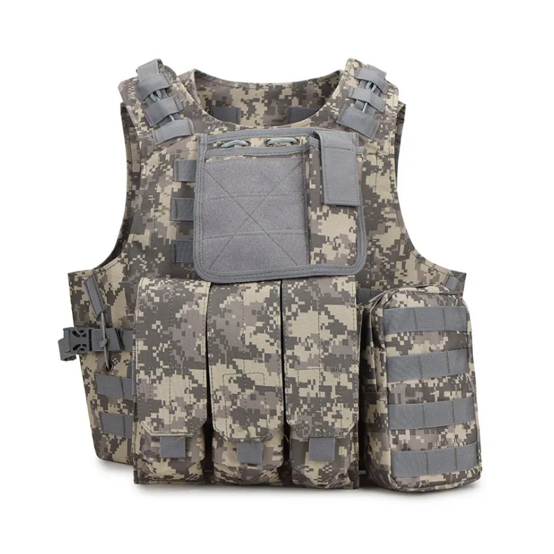 Outdoor Tactical Vest Solid Color Wear-Resistant Extended Waterproof Fabric for Training Clothes Vest