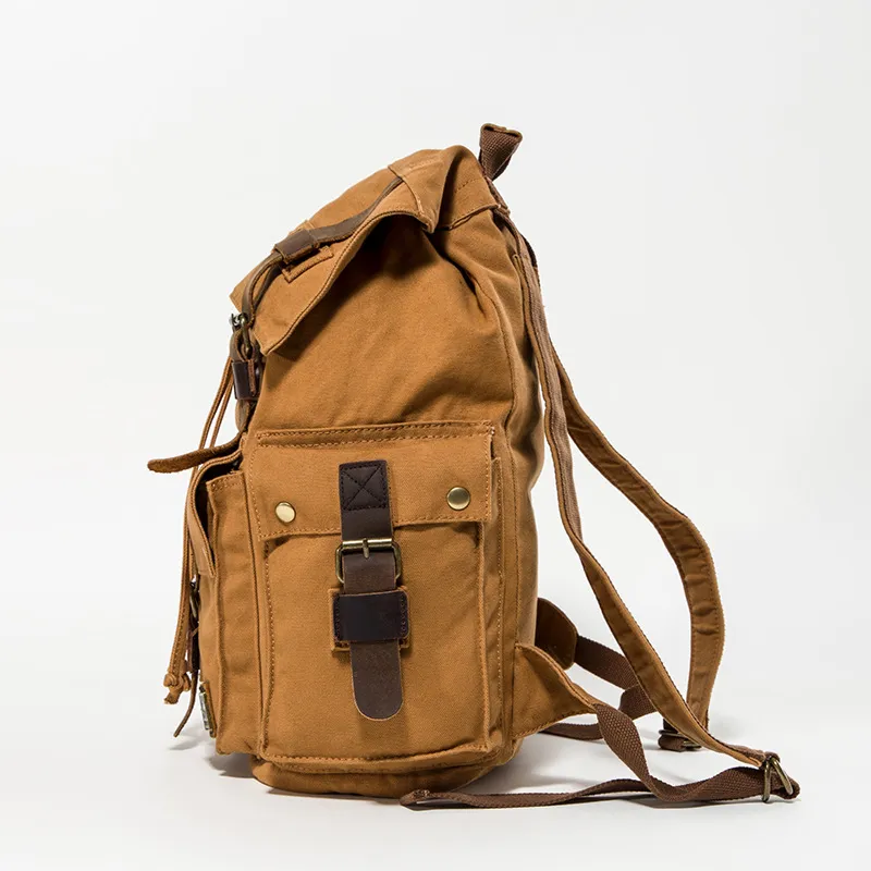 Retro Mens Canvas Backpack Leisure Universal Backpack Fashionable Large Capacity Outdoor Travel Bag