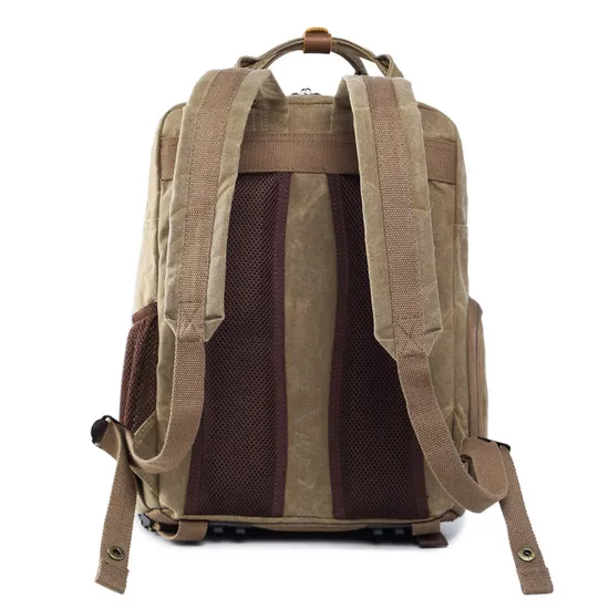 Camera Bag Wax Dyed Waterproof Canvas Leisure Backpack Photography Bag DSLR Digital Backpack
