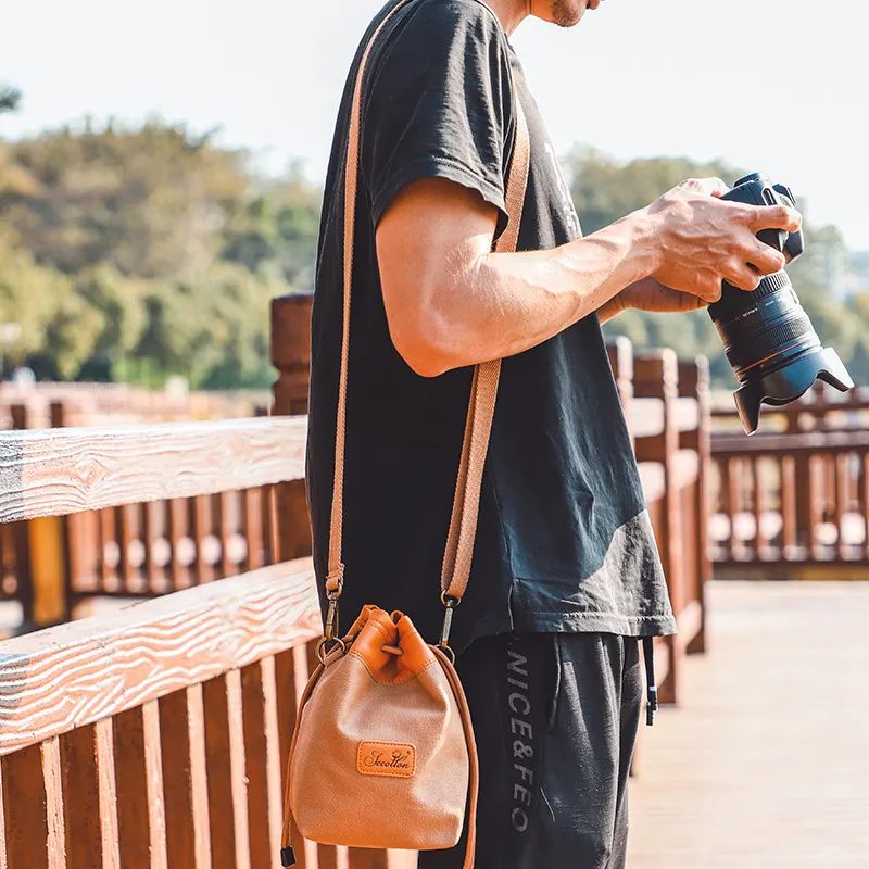 Retro Waterproof SLR Storage Bag with Wear-Resistant Sealing Inside Photography Lens Manufacturer Camera Bags