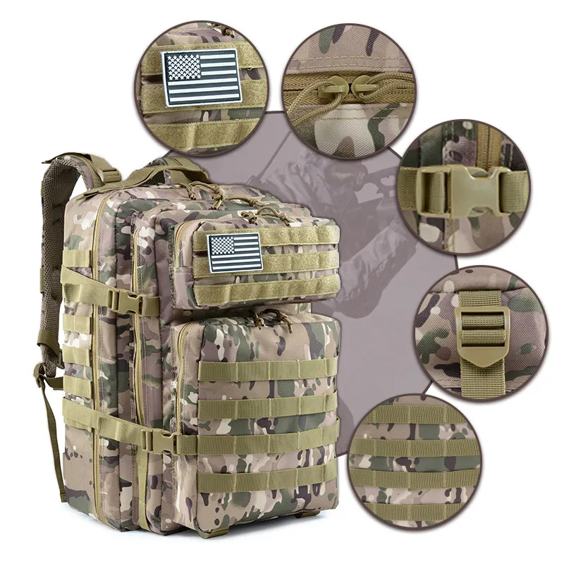 Men&prime;s Outdoor Sports 3D Bag Wilderness Camping Outdoor Mountaineering Camo Tactical Backpack