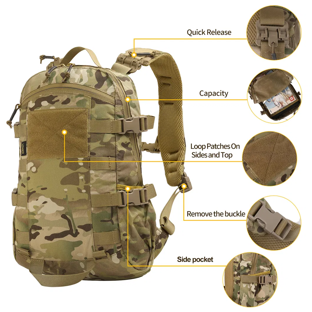 Outdoor Tactical Backpack Cricket 500d Nylon Scratch Water Splashing Portable Lightweight Tactical Bag