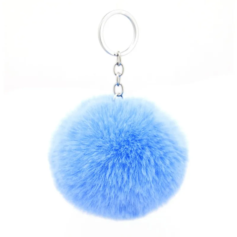 Wholesale Cute Fluffy Keychain Pompom Rabbit Fur Ball Key Chain Car Keyring Women Key Holder Bag Pendant Charm