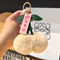 Wholesale Cute Fruit Cherry Plush POM POM Keyrings Real Rex Rabbit Fur Fluffy Accessories Car Keychain Toys Backpack Pendent
