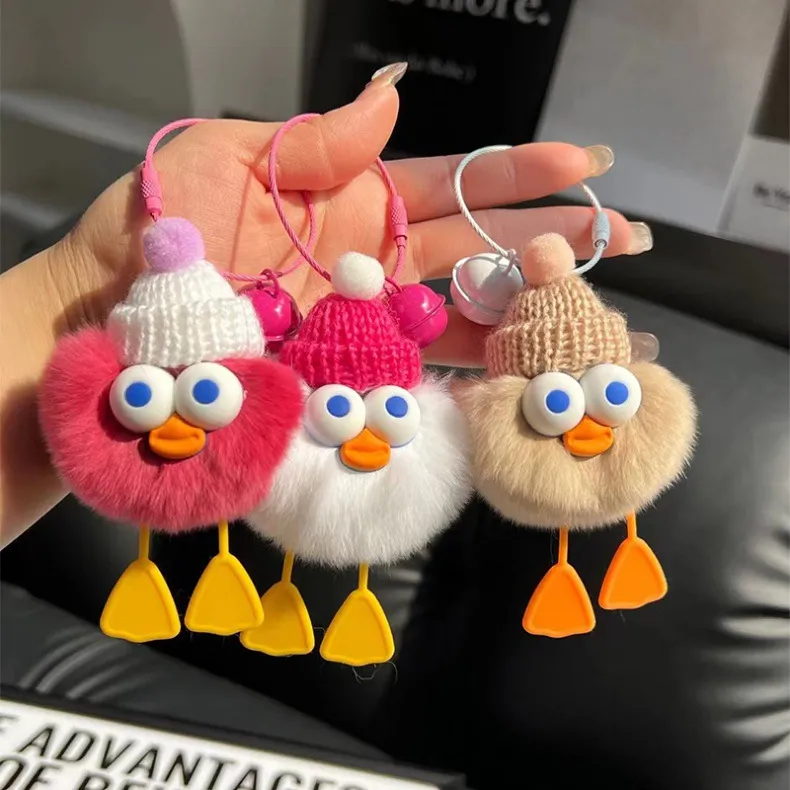 Promotional Gift Car Key Handbag Accessories Gift Key Ring Custom Cute Cartoon 3D Plush Keychain