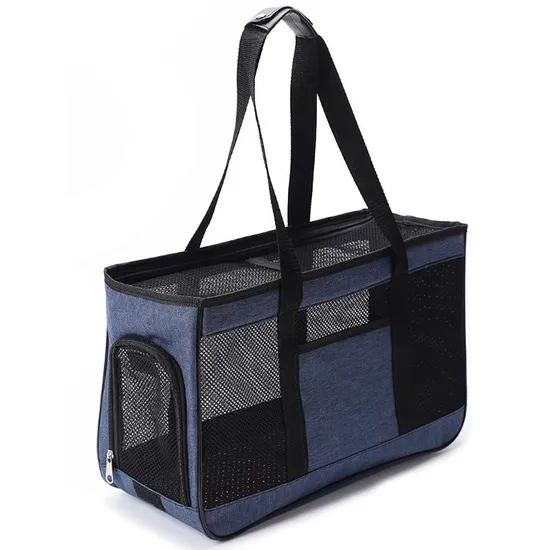 Wholesale Pet Carrier Bag with Mesh Windows Locking Safety Zippers for Small Medium Pets Carrier Travel Bag
