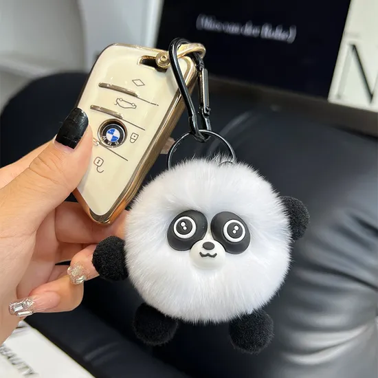 New Soft and Cute Rabbit Red Panda Pendant Personalized Rabbit Hair Car Keychain