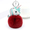 Fur Ball Horse Keychain Pompom Rabbit Fur Ball Key Chain Fluffy Car Pendant Bag Charm Gift Plush Fur Keychain