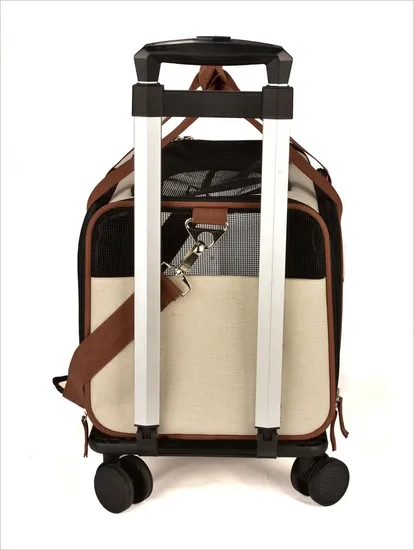 Pet Stroller with Detachable Carrier Pet Trolley Carrier with Wheels Expandable Bag