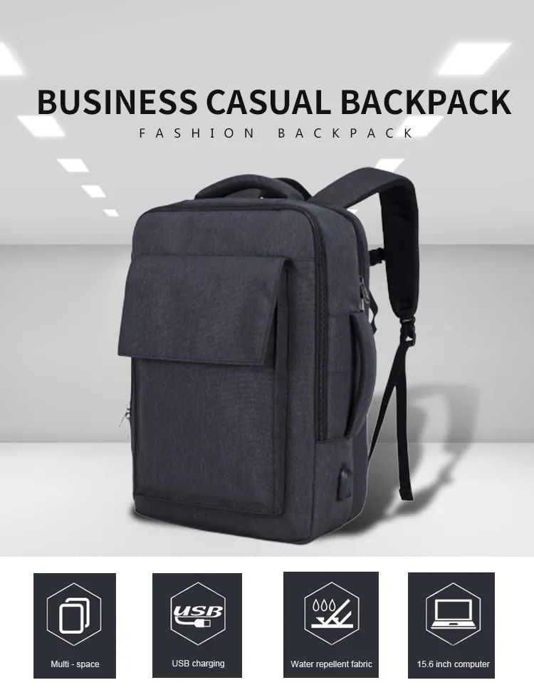 Wholesale Custom Brand Laptop Business Backpack College School Bag with USB Charging Port