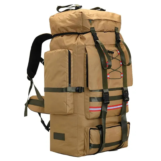 Factory Custom Unisex Mountain Camping Backpack 130L Waterproof Hiking Camping Travel Tactical Backpack