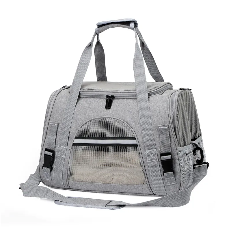 Factory Custom Portable Pet Carriers Mesh Window Sling Large Capacity Cat Bag