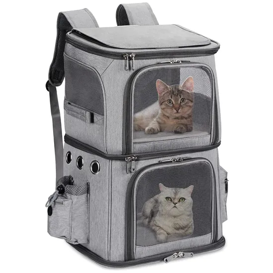 Custom Pet Backpack Travel Double Compartment Carrier Backpack for Small Cats and Dogs
