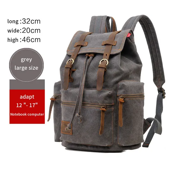 Canvas 15.6 Inches Computer Bag Retro Bags Casual Sports Laptop Backpack School Bags