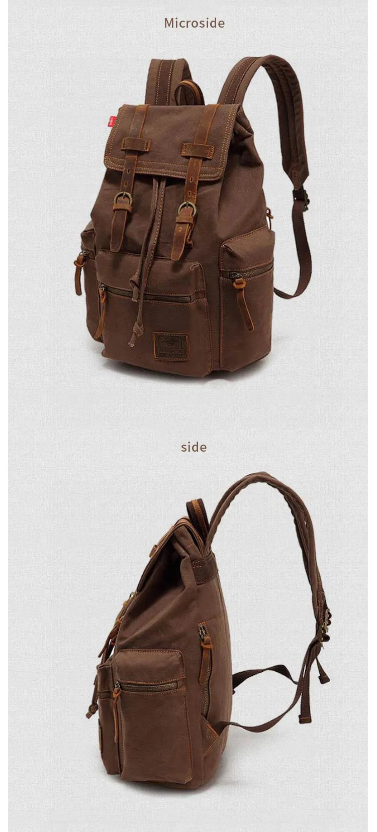 Canvas 15.6 Inches Computer Bag Retro Bags Casual Sports Laptop Backpack School Bags