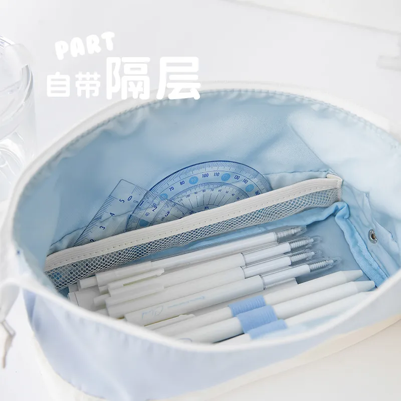 Large Capacity Stationery Bag School Supplies Storage Multifunctional Zipper Pencil Bag