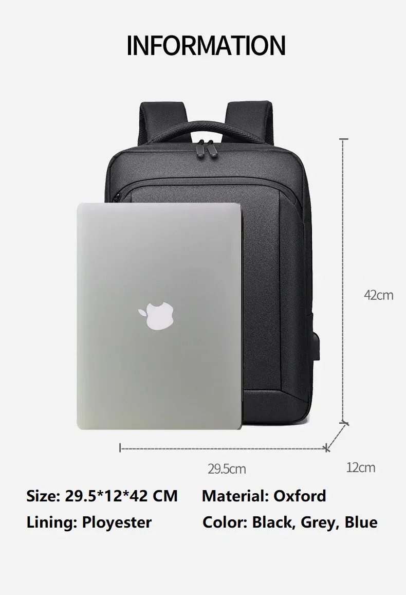 Wholesale Custom Logo Leisure Men Women Laptop Backpack with USB Charging Port