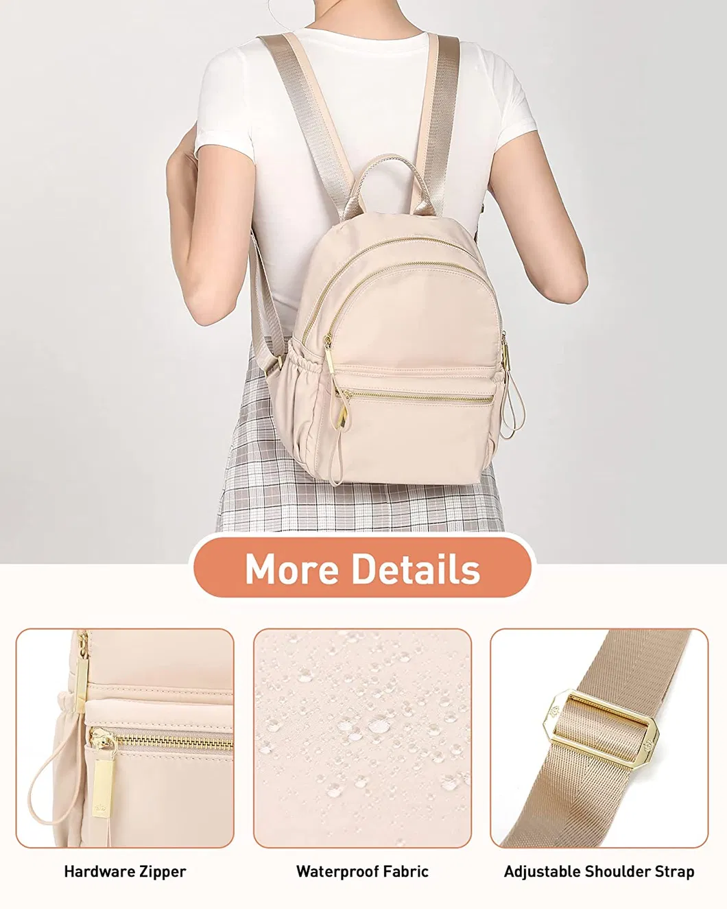Hot Selling Fashion Women Pink Backpack Casual Backpack Mini Bag for Girls
