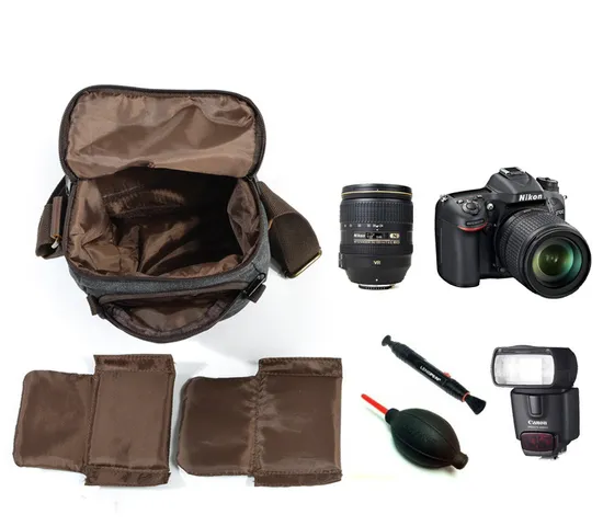Canvas Bag Crossbody One Shoulder Retro Photography Waterproof Micro DSLR Camera Bag