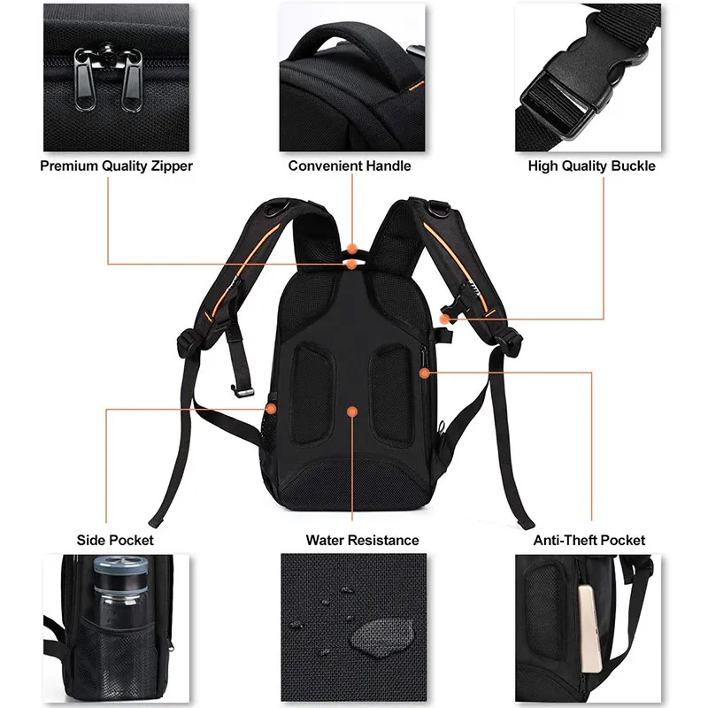 Wholesale Large Capacity DSLR Cameras Backpack Outdoor Travel Camera Equipment Storage Bags