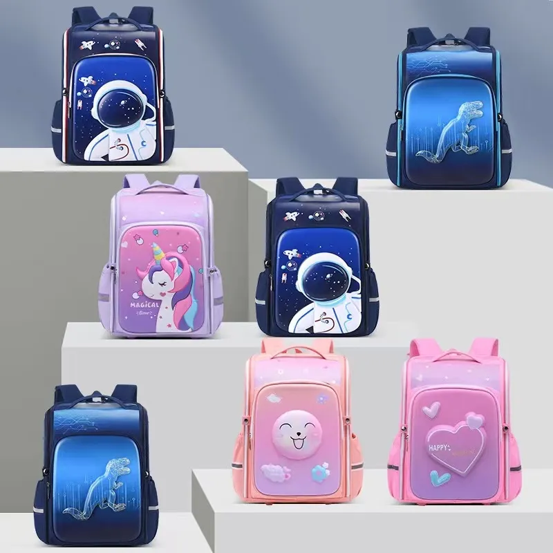 New Elementary School Student Astronaut Unicorn Love Smiling Face Integrated Hard Shell Backpack