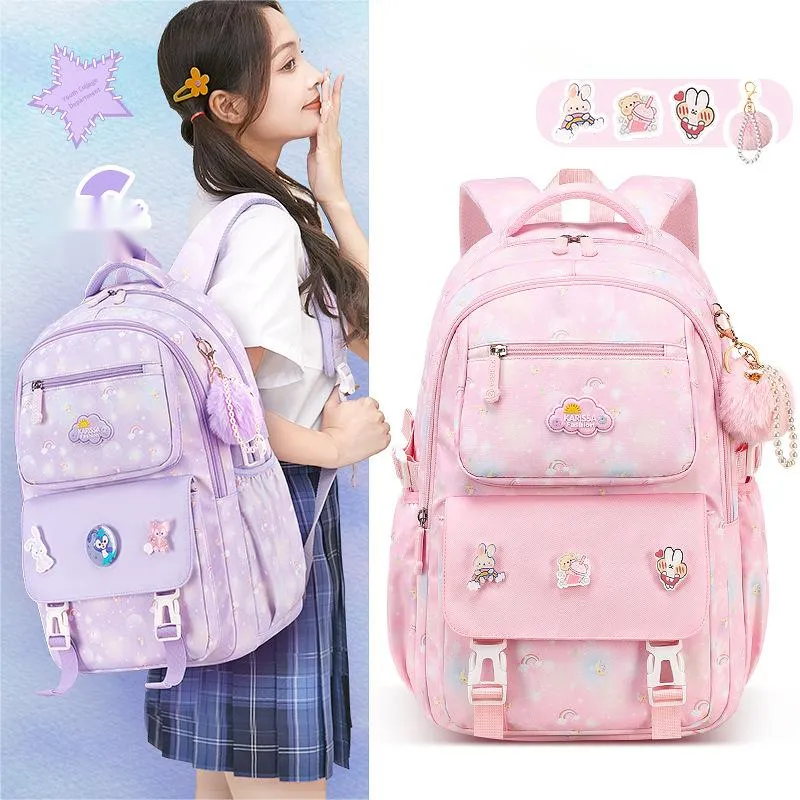2024 New Primary School Children&prime;s School Backpack Anti Splashing Backpack Girls