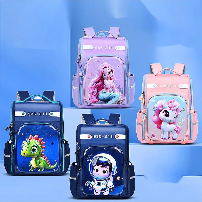 New 3D Cartoon for Elementary School Students Large Capacity Lightweight Children&prime;s Backpack