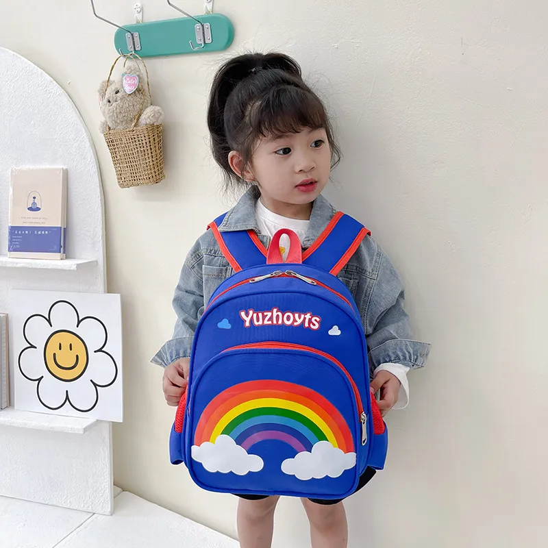2024 New Rainbow Kindergarten Children Backpack Cute Cartoon Large Capacity Backpack