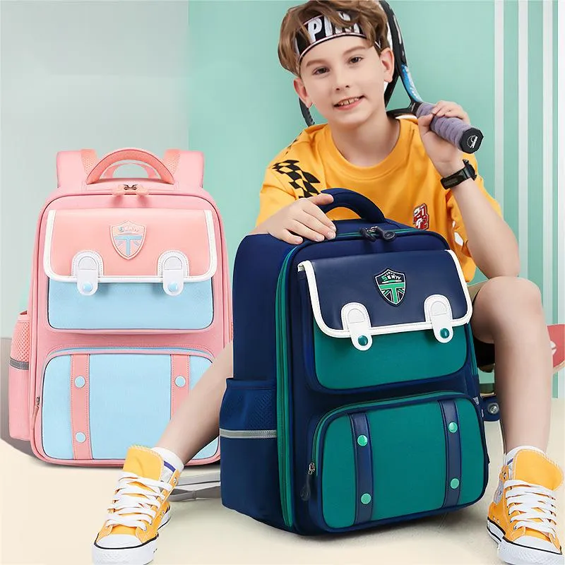 2024 New Children&prime;s Primary School Backpack Oxford Cloth Spine Protection and Load Reduction Backpack