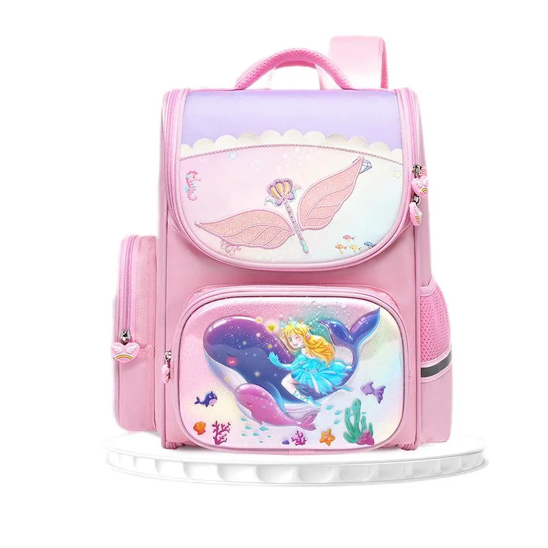 2024 New Children&prime;s Primary Backpack with Spine Protection Splash Proof Oxford Cloth