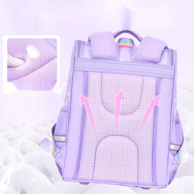 Elementary School Backpack for Girls Children&prime;s Load Reduction Large Capacity Backpack