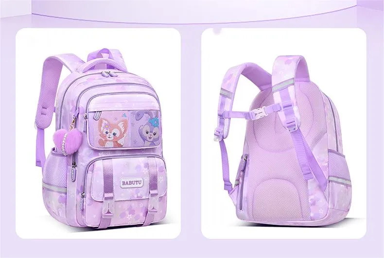 New Elementary School Backpack for Girls Spinal Protection and Weight Reduction Lightweight Travel Backpack