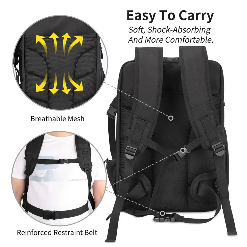 Customized New Black Oxford Cloth Camera Backpack Outdoor Travel Shoulder SLR Photography Backpack