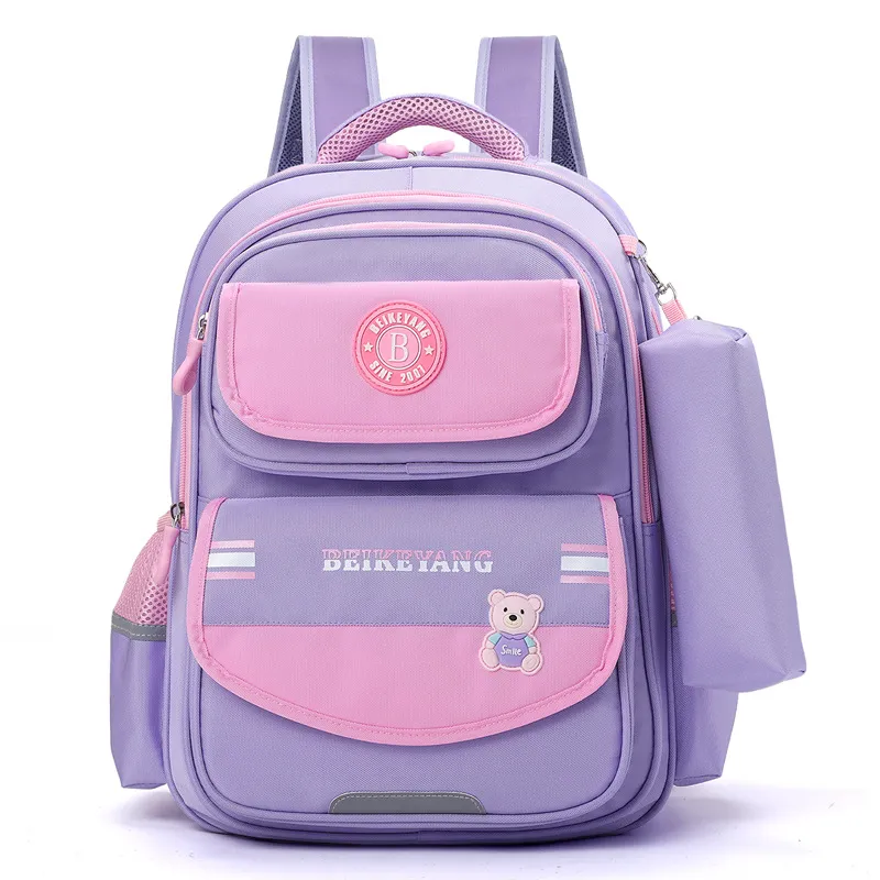 2024 New Cartoon Letter Children&prime;s Breathable Reflective Backpacks for Boys and Girls