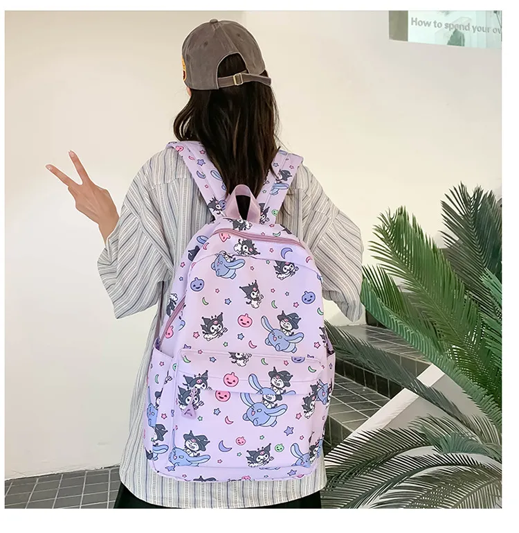 New Cartoon Coolomi Cute Three Piece Student Lightweight School Bag Sanrio Large Capacity Full Print Backpack