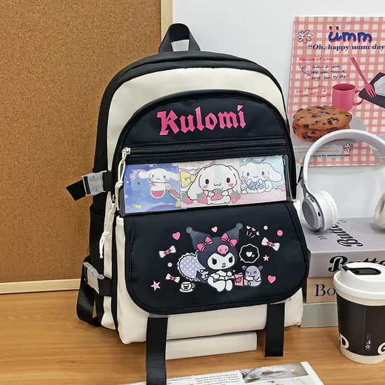 Kuromi Backpack for Girls Ins Elementary School Students Large Capacity Backpack