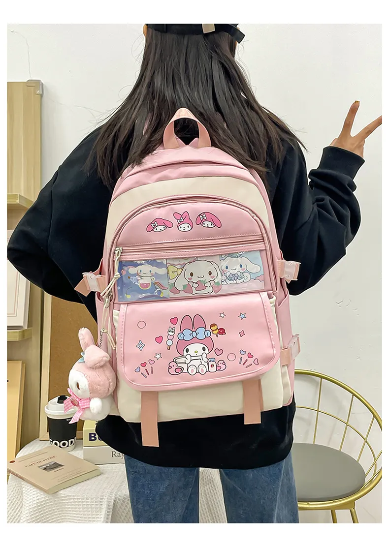 Kuromi Backpack for Girls Ins Elementary School Students Large Capacity Backpack
