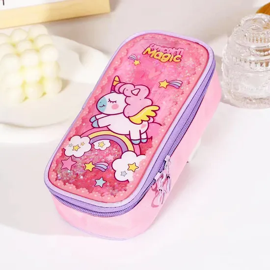 Flowing Sand Pencil Bag Unicorn Flamingo Male and Female Students Pencil Pouch