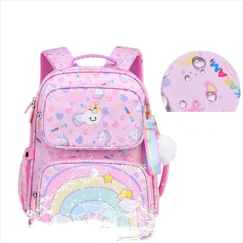 New Fashionable Cute Girls&prime; School Backpack for Primary School Students Backbone Protection and Load Reduction Backpack