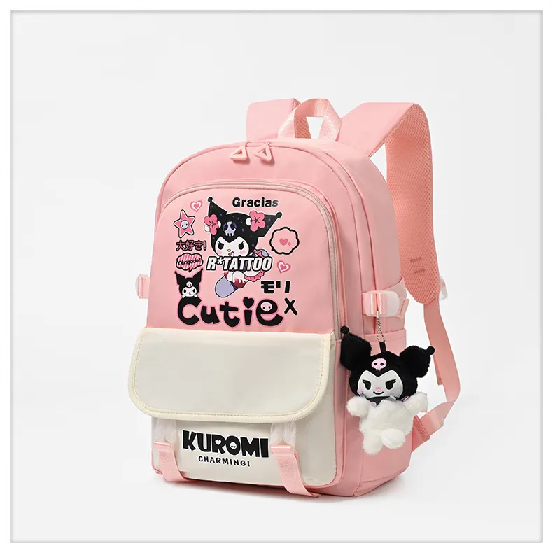 Kuromi&prime;s New Student Backpack with Large Capacity and Lightweight Oxford Cloth Printed Backpack