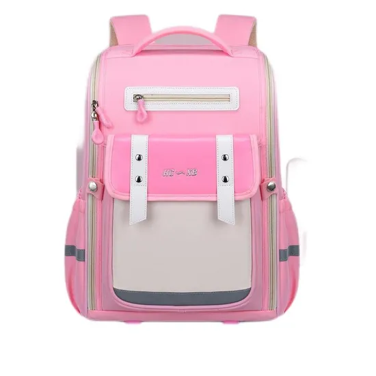 New Elementary School Backpack with Ultra Light Spine Protection and Weight Reduction Children′s Backpack