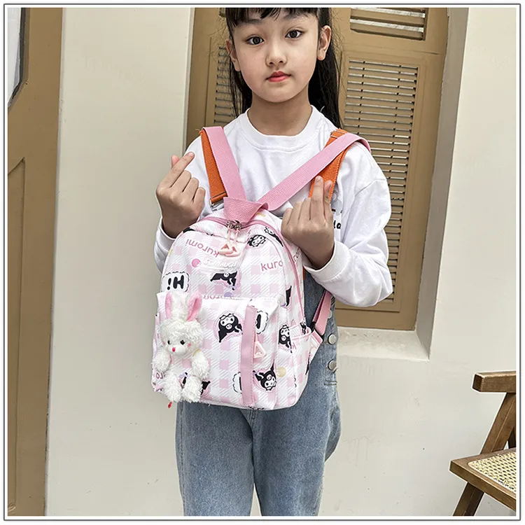 New Children&prime;s Backpack Cute Cartoon Doll Backpack Lightweight Backpack with Large Capacity