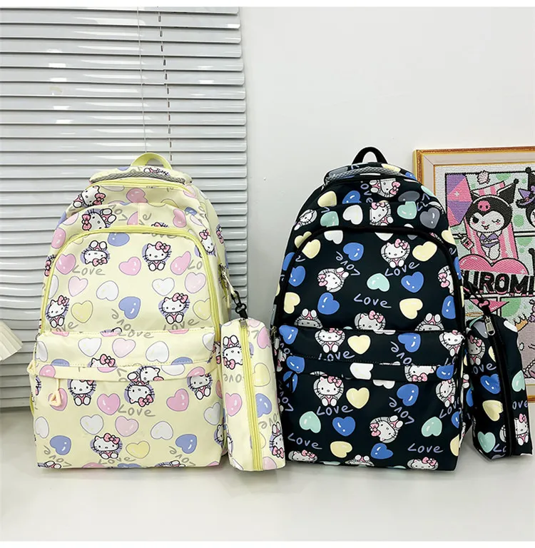 New Cute Cartoon Two-Piece Backpack with Large Capacity Lightweight Backpack