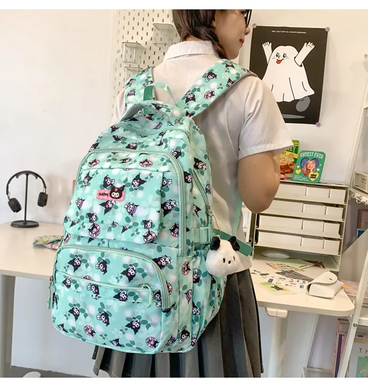 New Cartoon Backpack Nylon Cute Men&prime;s and Women&prime;s Load Reducing Large Capacity Backpack