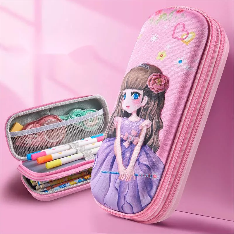 New 3D Pencil Case Double-Layer Primary Large Capacity Stationery Bag