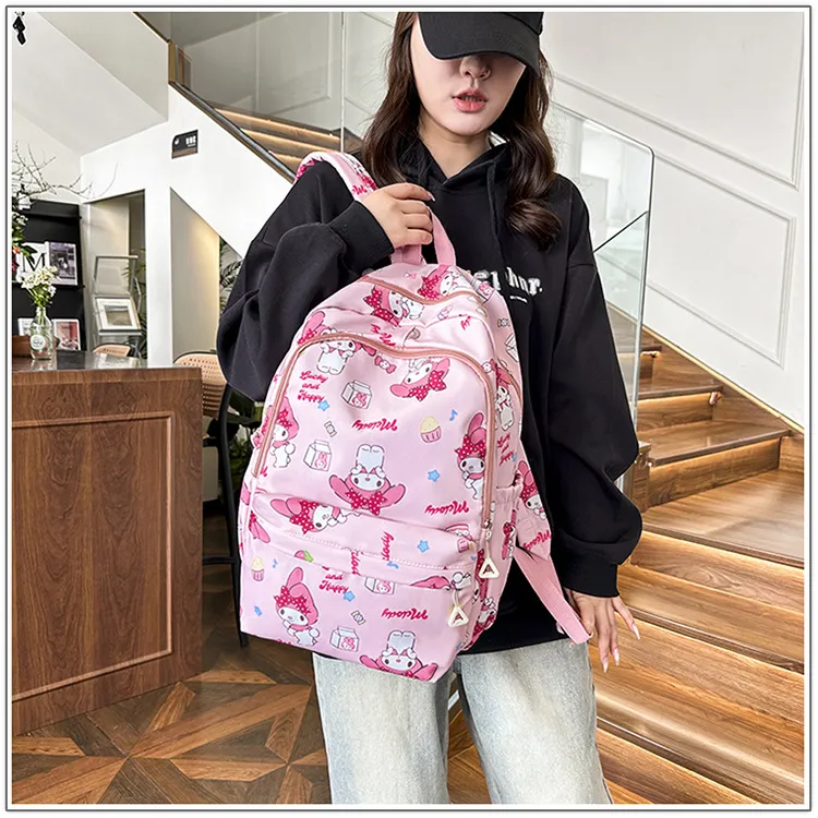 2024 New Cartoon Lightweight Women&prime;s Large Capacity School Bag Nylon Backpack