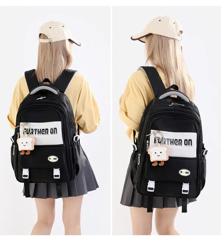 Retro High School Student Junior High School Student Backpack for Women Korean Sytle Backpack for Men Large Capacity Travel Backpack